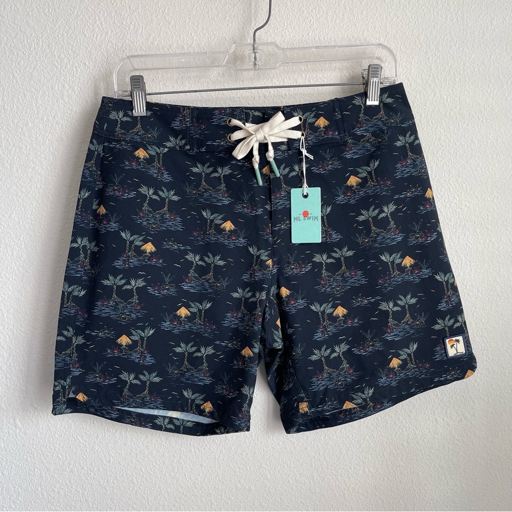 Marine Layer Beachy Palm Print Cordonado Swim Trucks Board Shorts